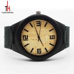 Men Minimalist Leather Watch / Black Leather Band Watches Create Your Own Brand