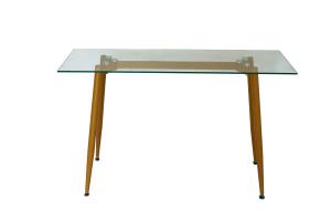 China Y Shape Frame 710mm Height Dining Table Tempered Glass Top wholesale