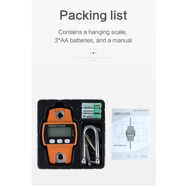 LED Display LCD Electronic Weighing Scale Heavy Duty 300kg Hanging Crane Scales with OEM and ODM Customization Support