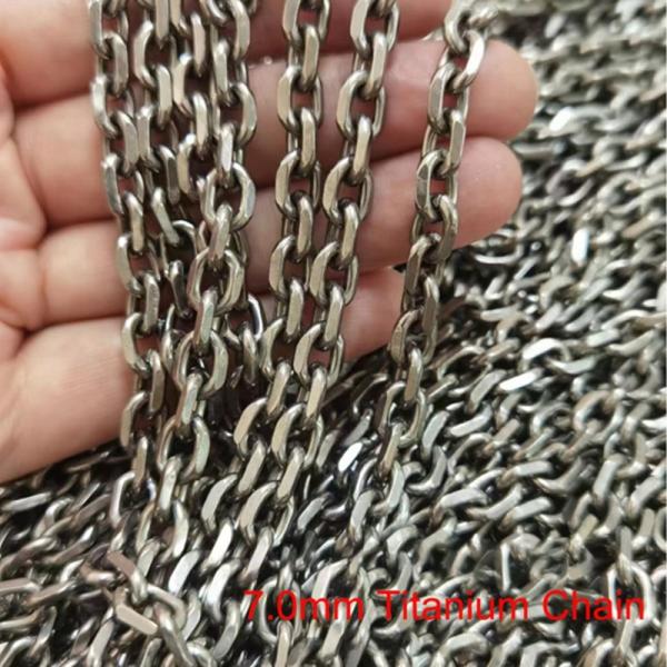5.2mm and 7.0mm Wide Pure Titanium Chain Titanium Accessories Gentlemen Chain with Cheap Price