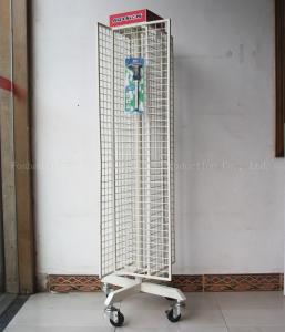 China Removale 1650mm High 600mm Long Rotating Display Rack White Wire wholesale