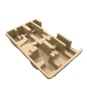 China Natural Brown Moulded Pulp Tray Disposable Recycled 3mm Thickness wholesale