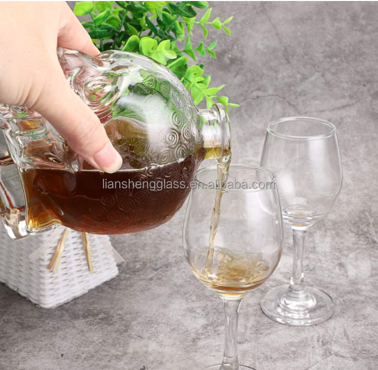 Whisky Vodka Party Decoration Clear Glass Bottle Decanter with Customized Bottle Color