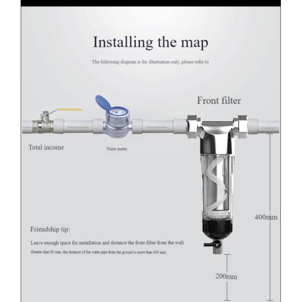 1 Stage Whole House Sediment Water Filter Household SS304 Large Flow
