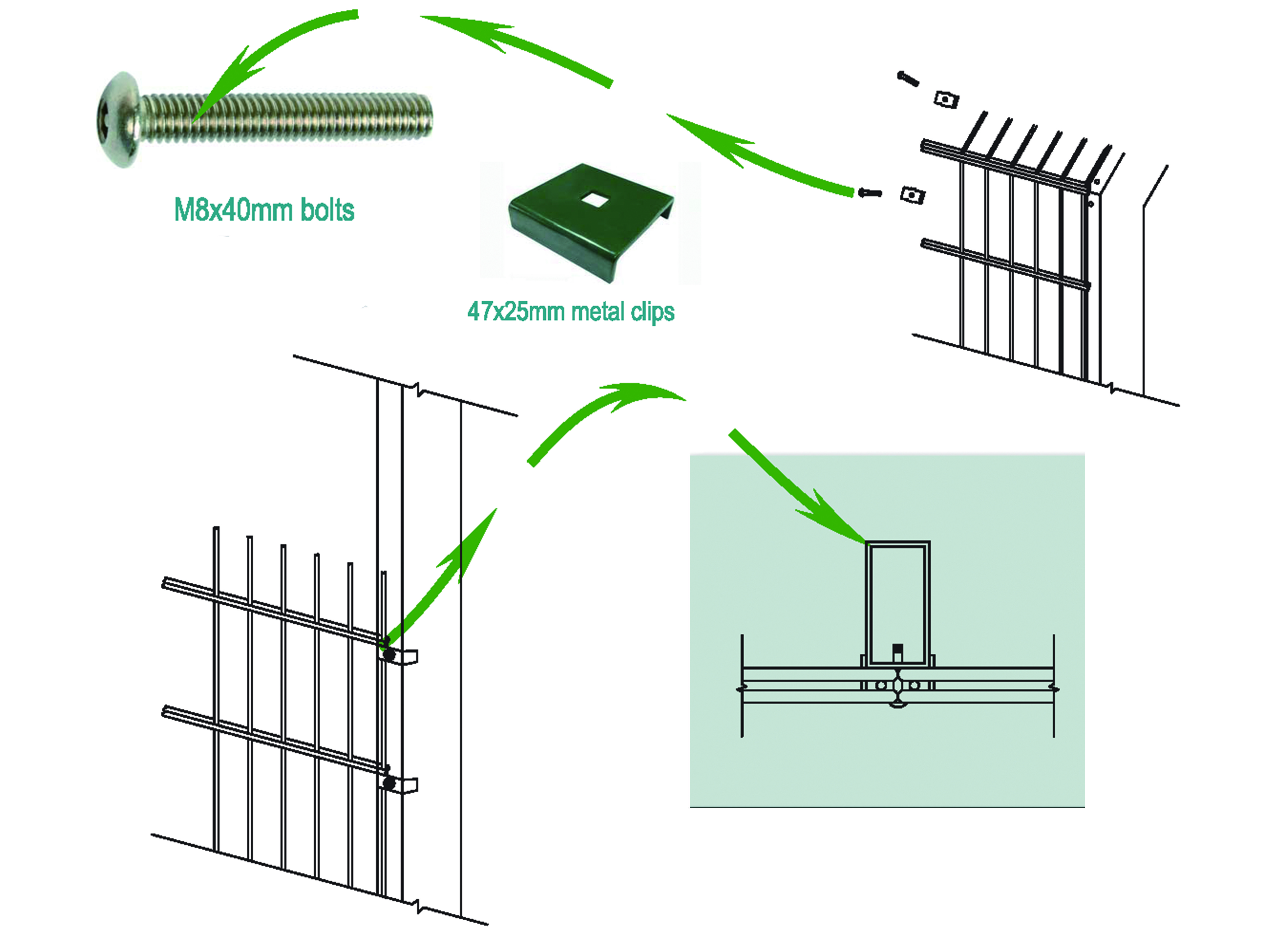 HUILONG PVC Coated Wire Mesh Fence , 2.43m Double Loop Wire Fence