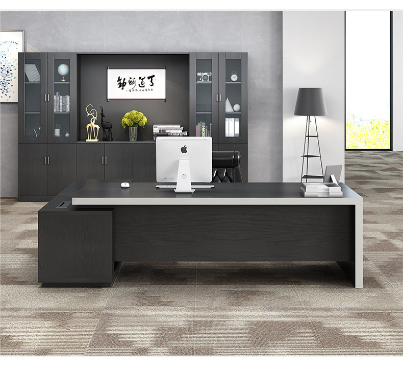 Black Commercial Office Furniture , Office Desk Furniture Multi Functional Modular