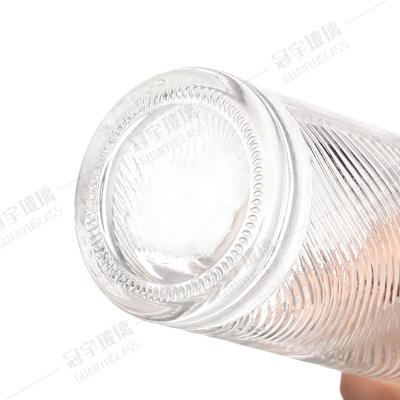 Glass Collar Round Shape 750ml Decorative Bottle with Customized Screen Printing