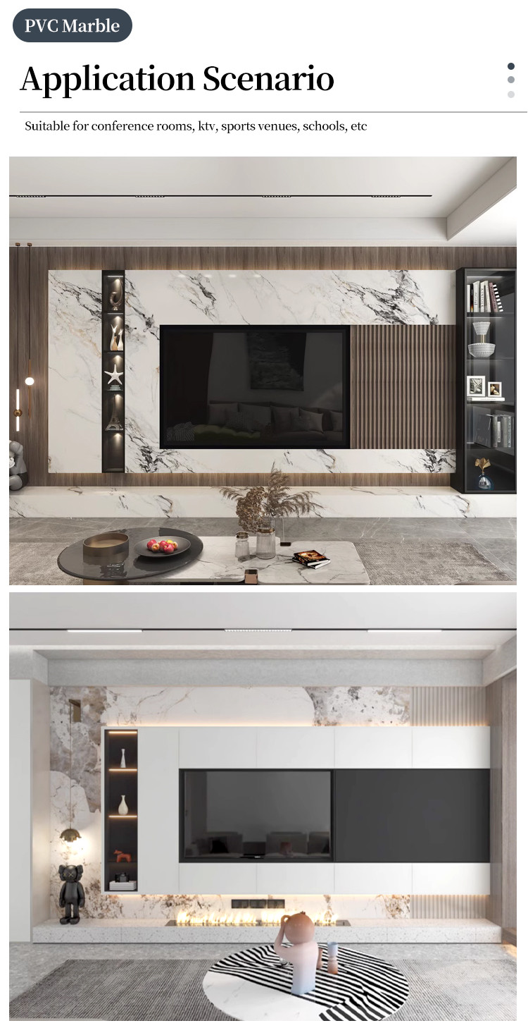 1220*2440mm Marble Wall Paneling Waterproof Marble Bamboo Charcoal Wood Veneer