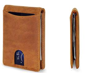 China Minimalist Stylish Leather Wallet / Money Clip Wallet With Front Pocket wholesale