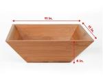 Bamboo large square salad bowl with serving hands