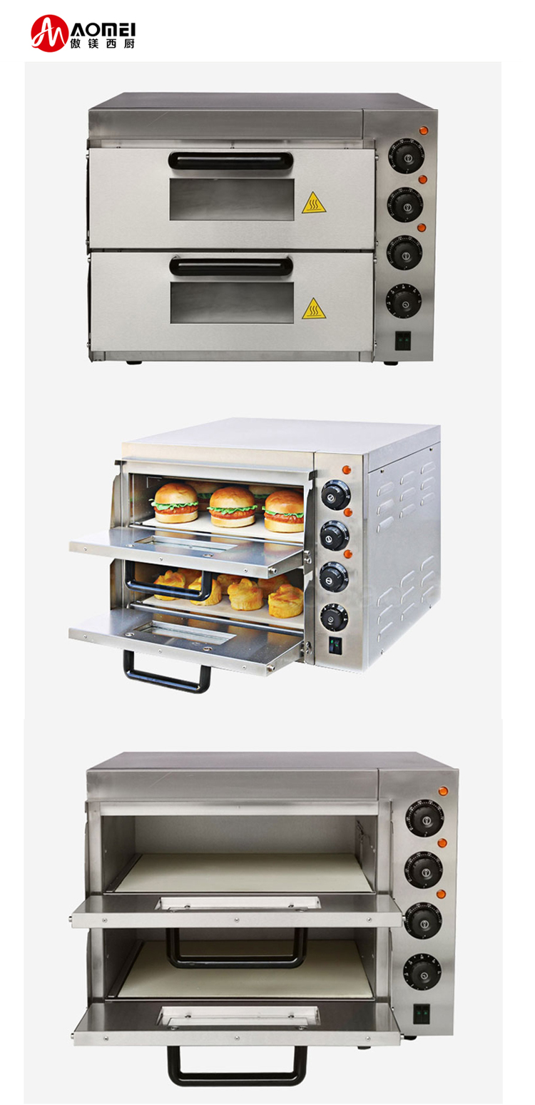 Double Layer Bakery Kitchen Equipment Electric Pizza Oven for Commercial Kitchen