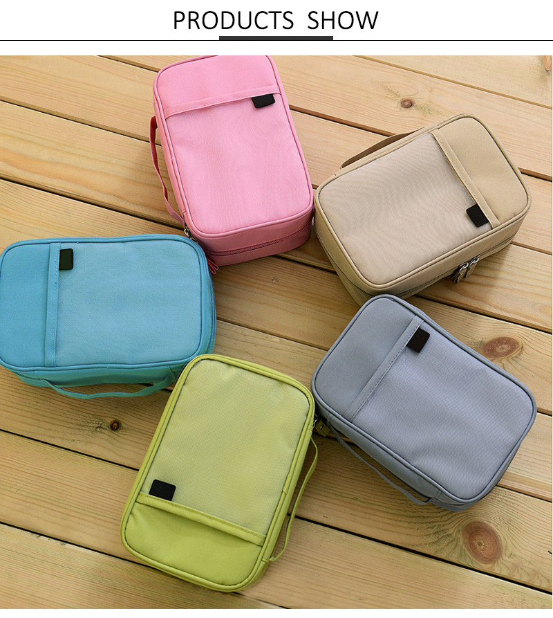 Square Green Hanging Waterproof Polyester Cosmetic Bag