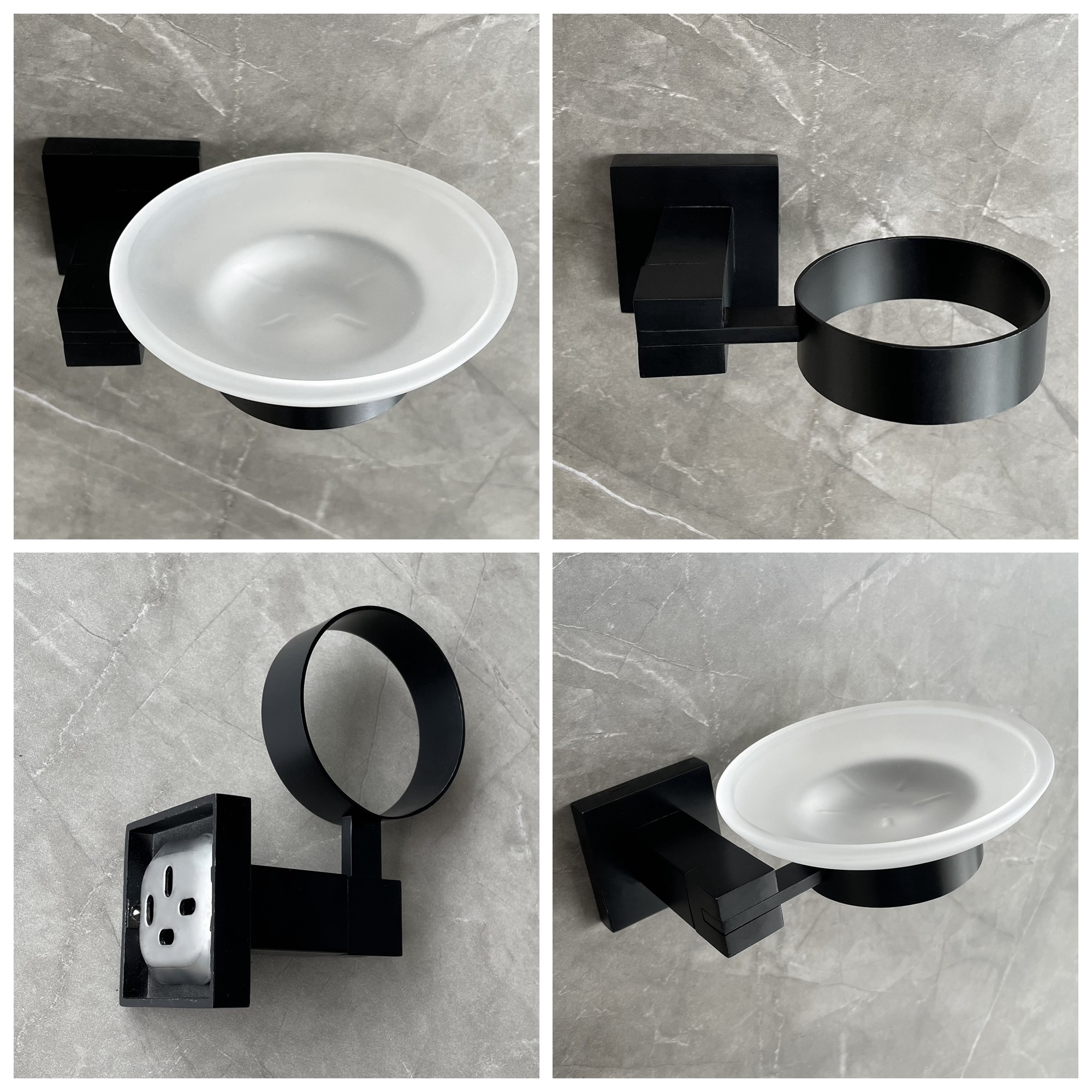 Satin Soap Case Wall Mounted Glass 304 Stainless Steel Bathroom Soap Holder