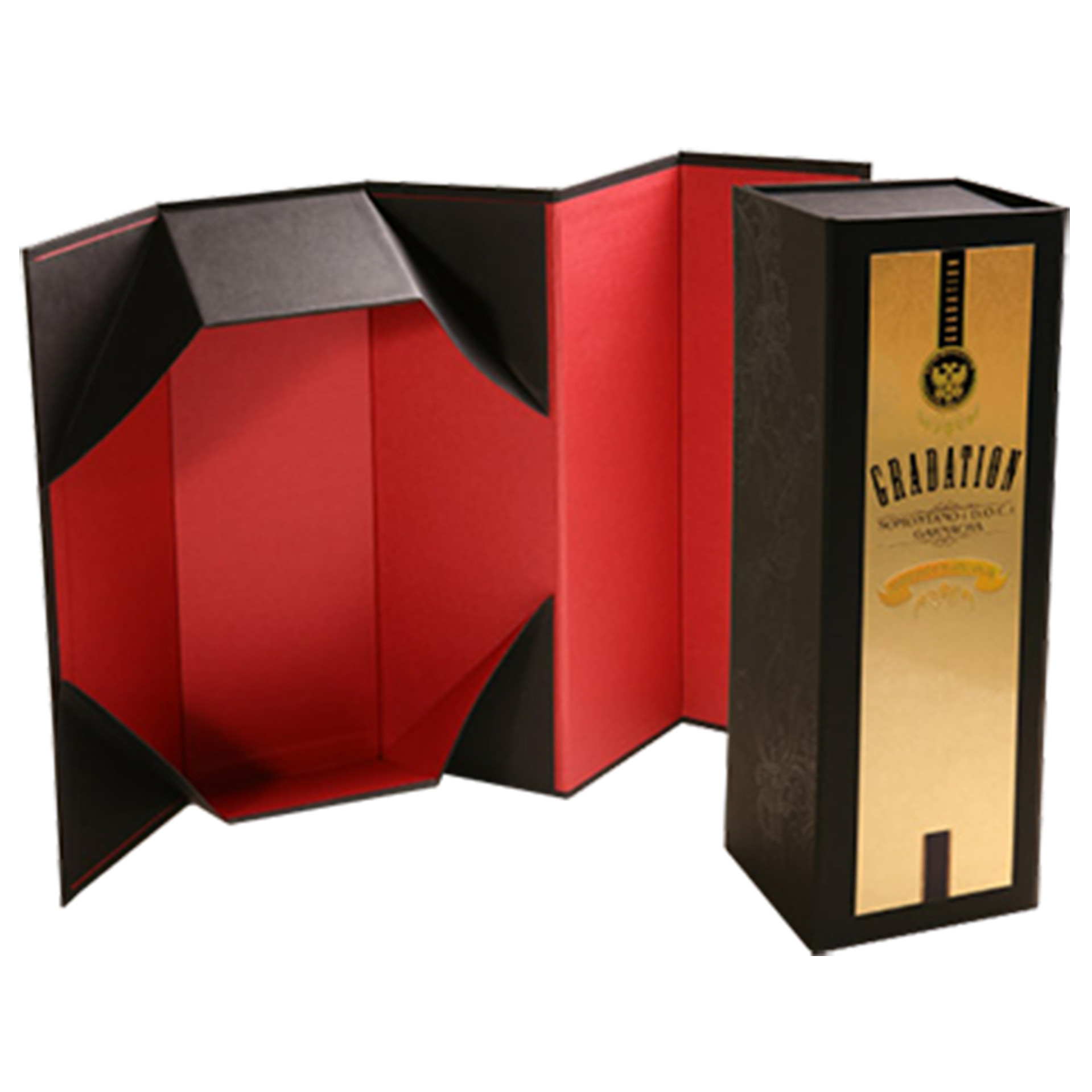 Flip Lid Box Wine Gift Packaging Box With Flocking Blister Insert