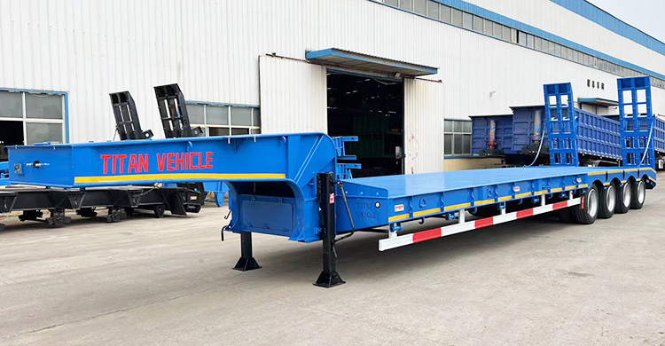 Hydraulic Heavy Duty 3 Line 6 Axles 130 Ton Low Bed Trailer for Sale in Mauritius