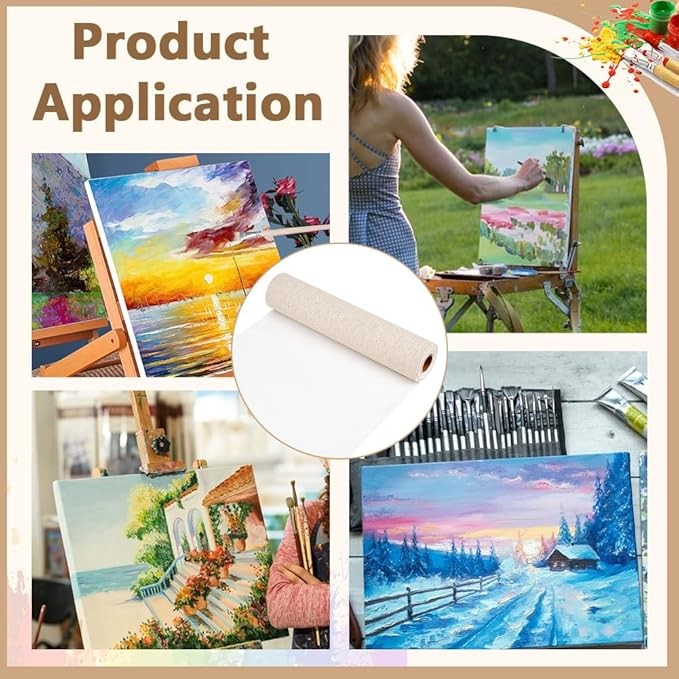 100% Cotton Unstretched Canvas Roll For Gesso Art Painting and Oil Painting