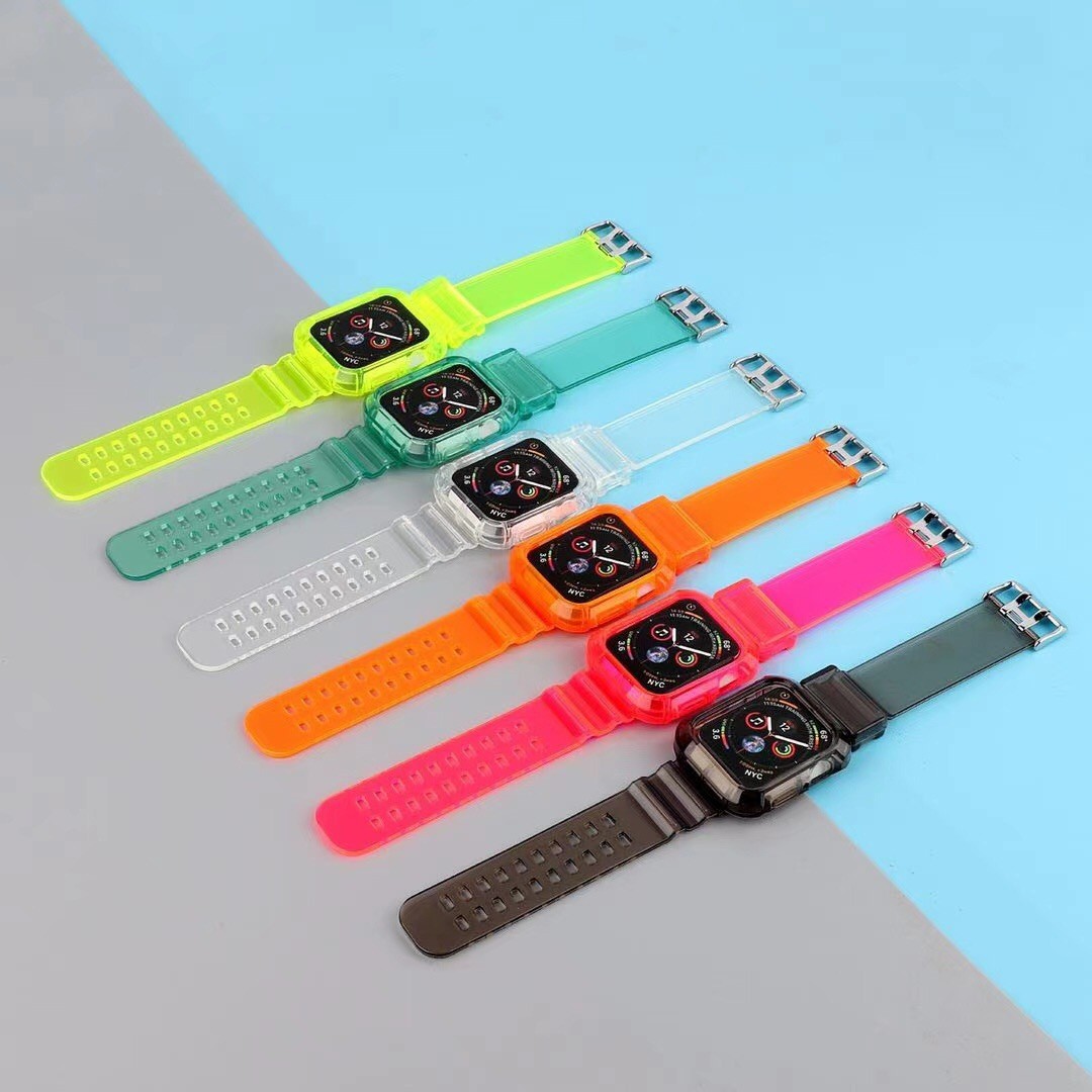 Light Weight Smart Watch Replacement Bands TPU Neon Color Anti Shock For Iwatch