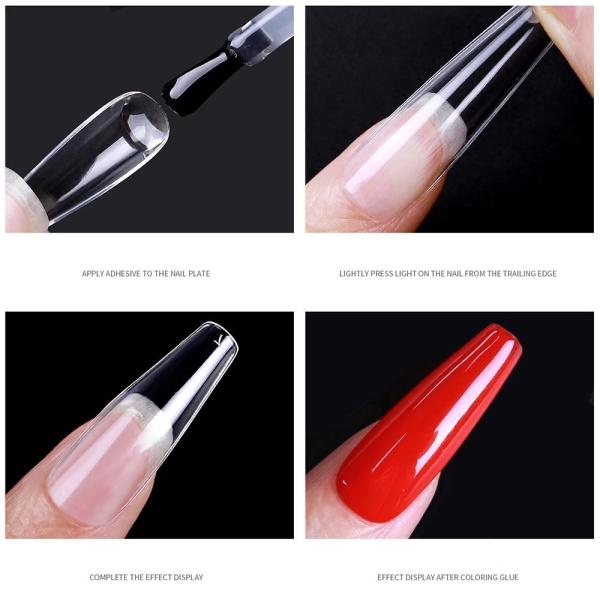 Clear Acrylic Long Nails Supplies Capsules Almond French Coffin Full Half Cover False Nails Artificial Nail Soft Gel Tips