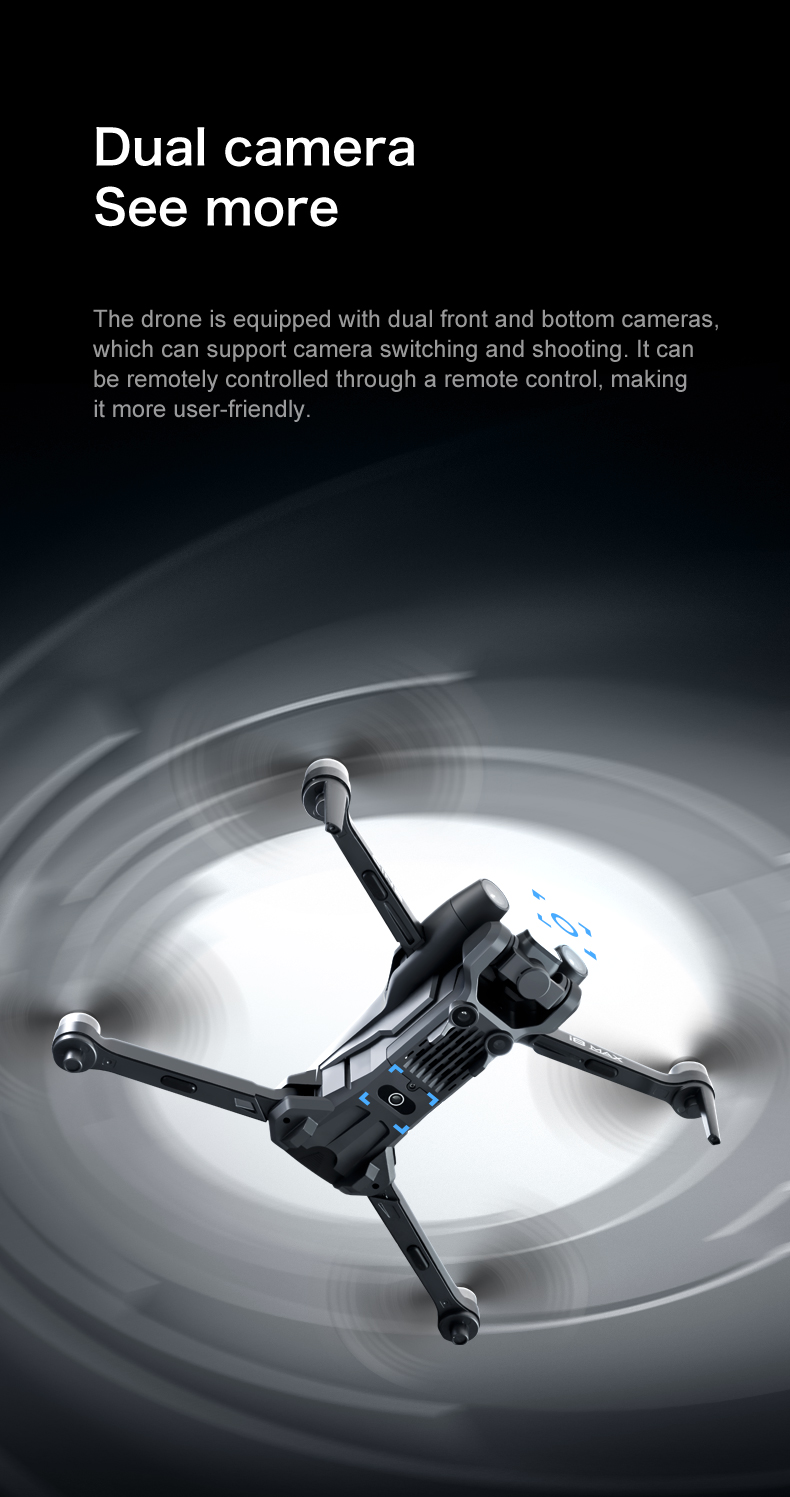 I8 Max Rc Drone 4k Hd Aerial Camera Gps Positioning Foldable Obstacle Avoidance Brushless Gimbal Optical Flow Frequency 2.4G