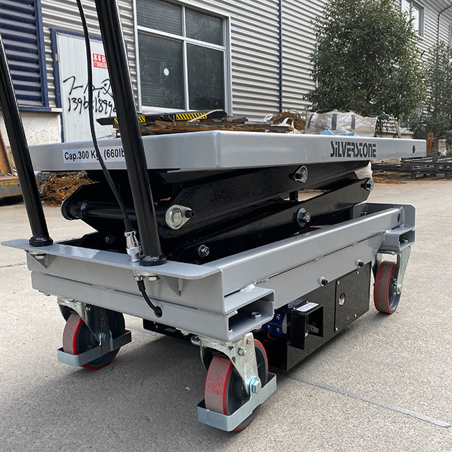 Mobile 0.8 Ton Double Scissor Lift Tables 1010mmx520mm Max Height 1410mm