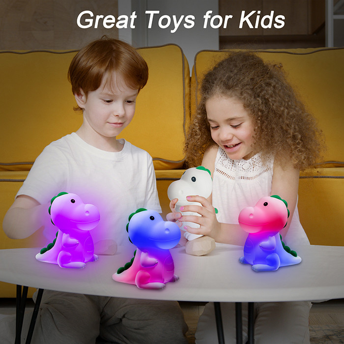 RGB Dinosaur Silicone Night Light Switch Button Control 5V 0.5W