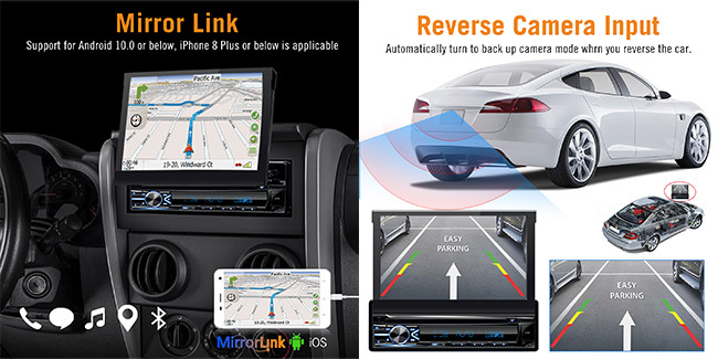 Wired Carplay Single Din Car Radio Android Auto Android Mirror Link Car Stereo MP5