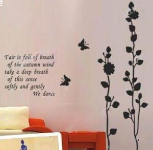 China Decorative Butterfly Removable Mural Wall Flower Stickers F221 wholesale