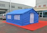 Extended Army / Hospital Emergency Tent 30 Sqm Area UV Resistant Blue color