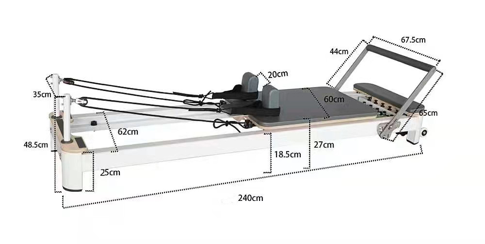 Gericon G-PR005 commerical use black aluminium pilates reformer for Fitness