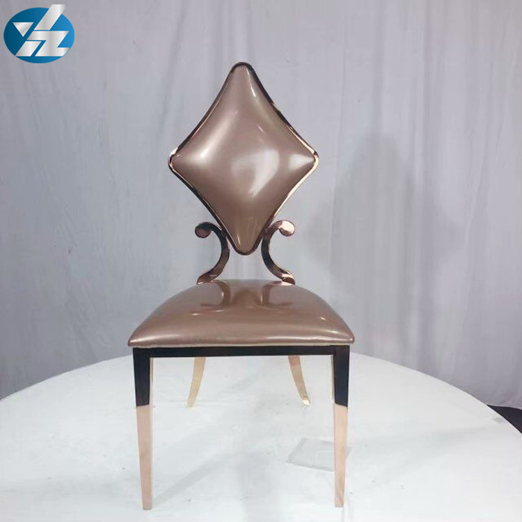 Luxury 50X55X107 SS Diamond Wedding Golden Dining Chair OEM White