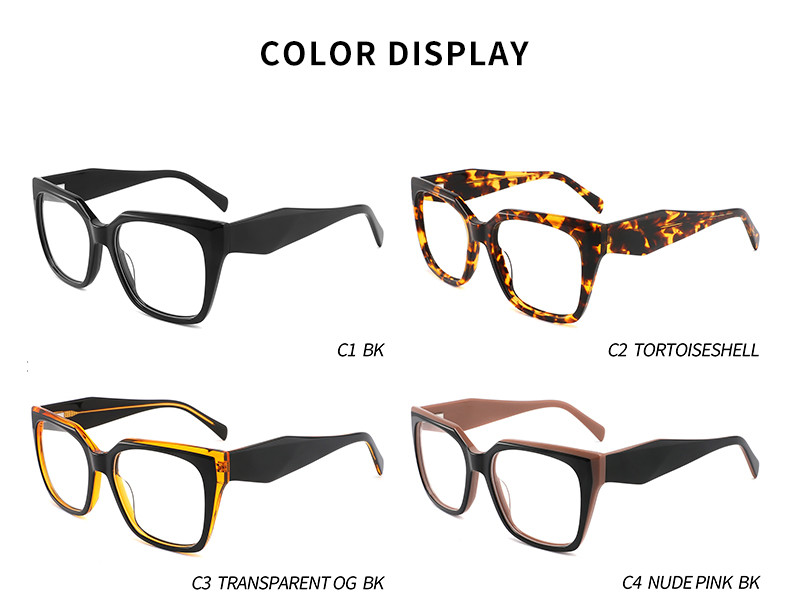 Customize Logo Oversized Frame Glasses Square Spectacle Optical