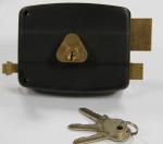 Black Security Rim Lock / Electric Rim Door Lock With Computer Keys