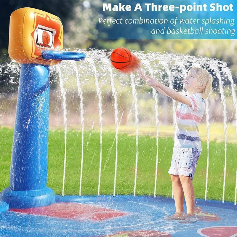 0.23mm Thickness Inflatable Basketball Stand Splash Pad Water Pad for Kids' Summer Play