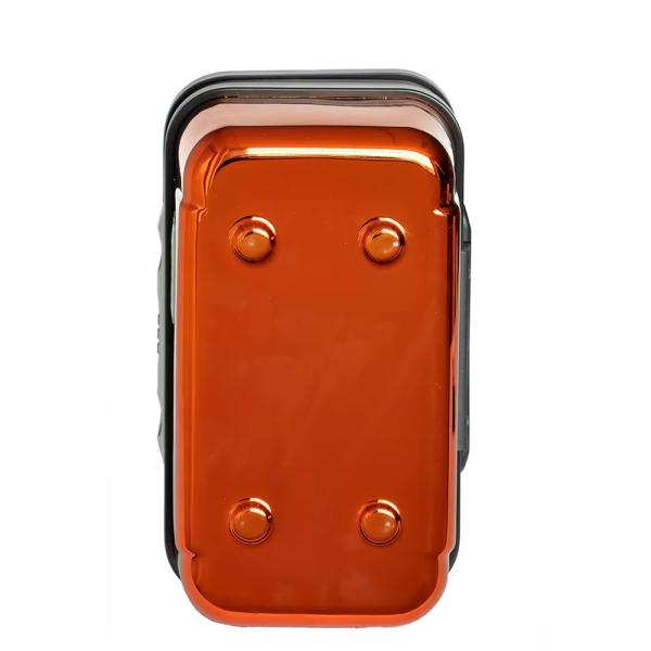 Mini Hard Shell Cosmetic Case with Built-in Mirror Password Lock Glossy Orange Holographic Lady Style Travel Organizer