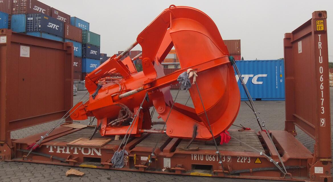 Orange Prentice Log Loader Grapple Cable Rope Stone Bucket Excavator Grab Bucket Hydraulic Scrap Bucket