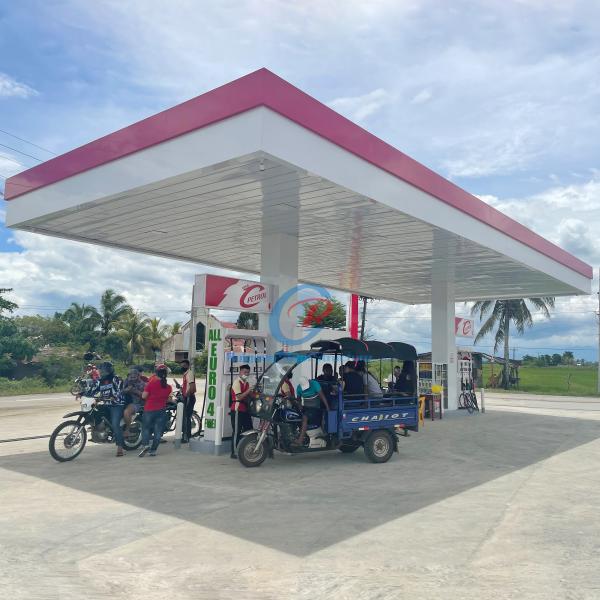 Prefab Steel Structure Gas Station Outdoor Waterproof Customized Signage Petrol