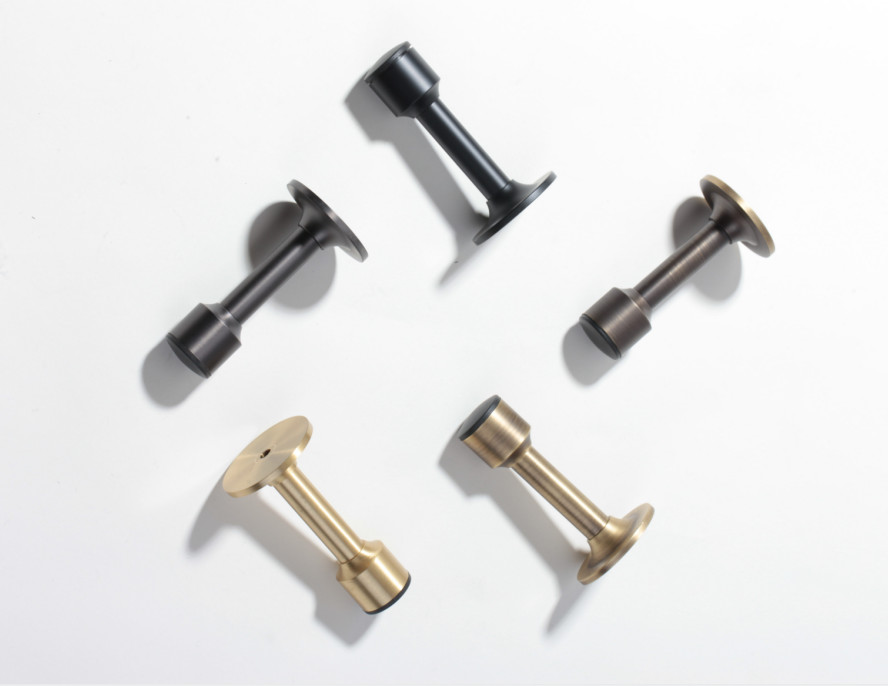 Amertop Brass Door Stops Black Brushed Rubber Door Holder 54mm 45mm