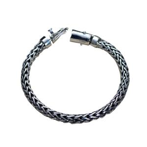 China Retro Women Men 5mm Sterling Silver Wheat Chain Link Bracelet (B20180404081) wholesale