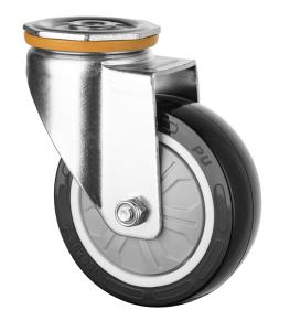 China Black PU Caster With Bolt Hole 4 Inch wholesale