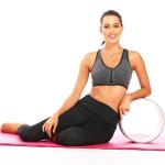 TPE Yoga Roller Wheel Fitness Pilates Circle Waist Shape Gym Workout Back