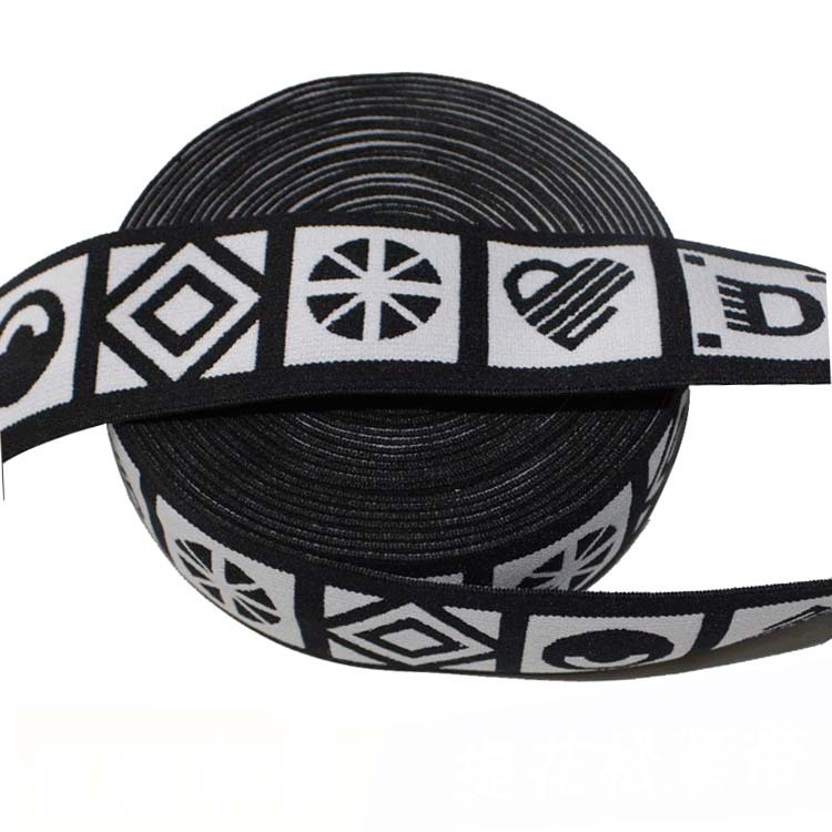 Printed 40mm Nylon Webbing Jacquard Elastic Band For Shoes Bags