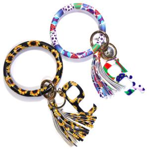 China Women Lightweight Round Bracelet Keychain Nickle Plating CE Certification wholesale