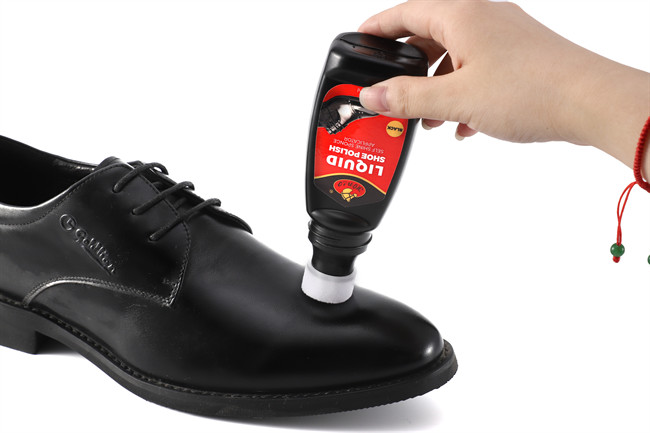 Black Color 2.46 Fl. Oz. Liquid Shoe Polish Sponge Instant Shine Ultra-Brilliant Leather Lanolin Nourishes Leather Boots