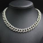 Hot Sale Hip Hop Jewelry Iced Out White Rhinestone Miami Cuban Link Chain Choker