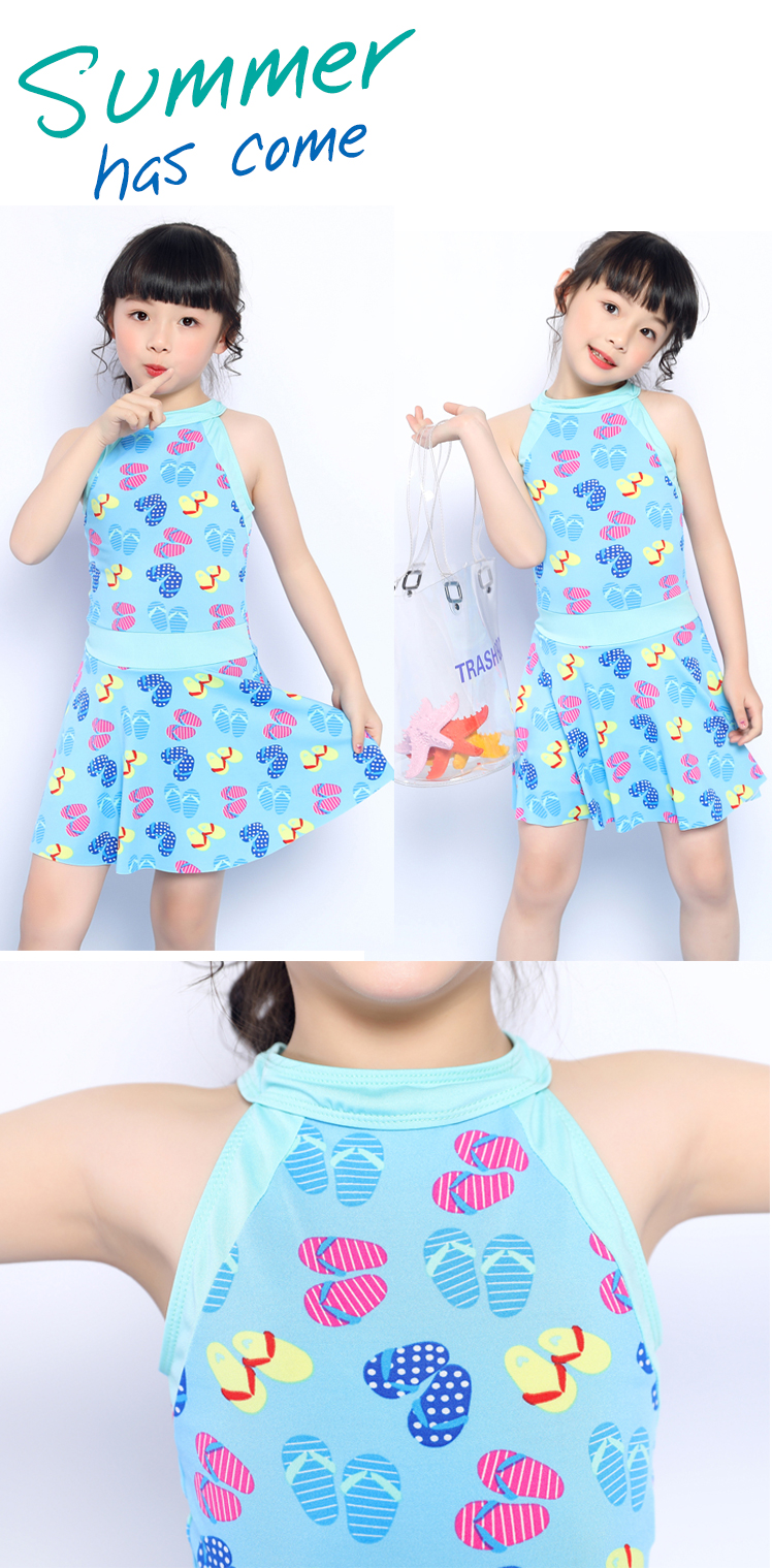 Sunny Girls Swim Suit Two Pieces Shirt Girl Push Up Swimsuit For Children Swimsuit Dress