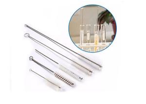 China Healthy Baby Straw Thin Bottle Cleaning Brushes 304 Stainless Steel Wire Handle wholesale