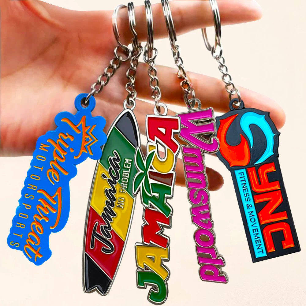 Key Chain Custom Company Brand 2D 3D Logo Soft Hard Enamel Shaped Metal Keychain