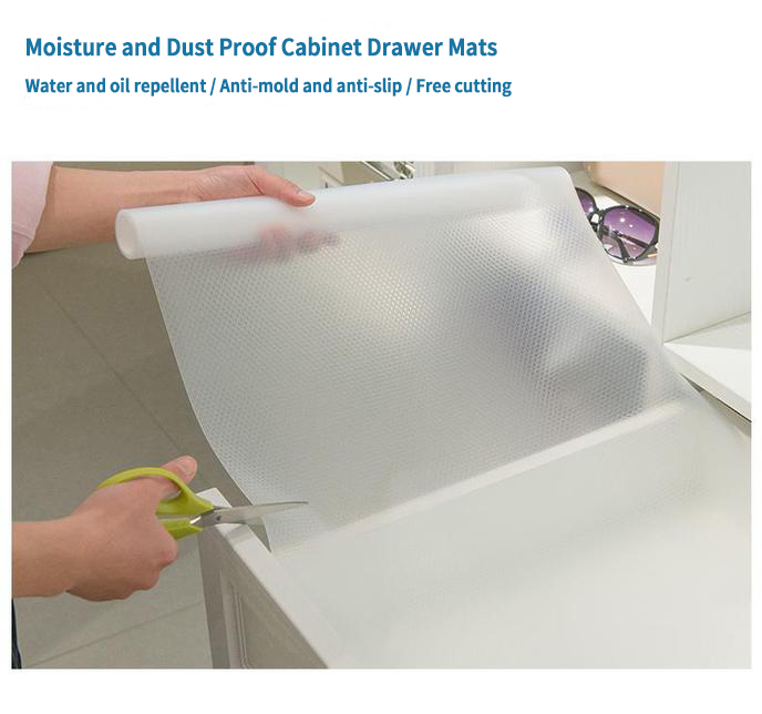Contemporary Flat Dots Reusable Shelf Liner for Cabinet Mat and Drawer Anti-slip Design
