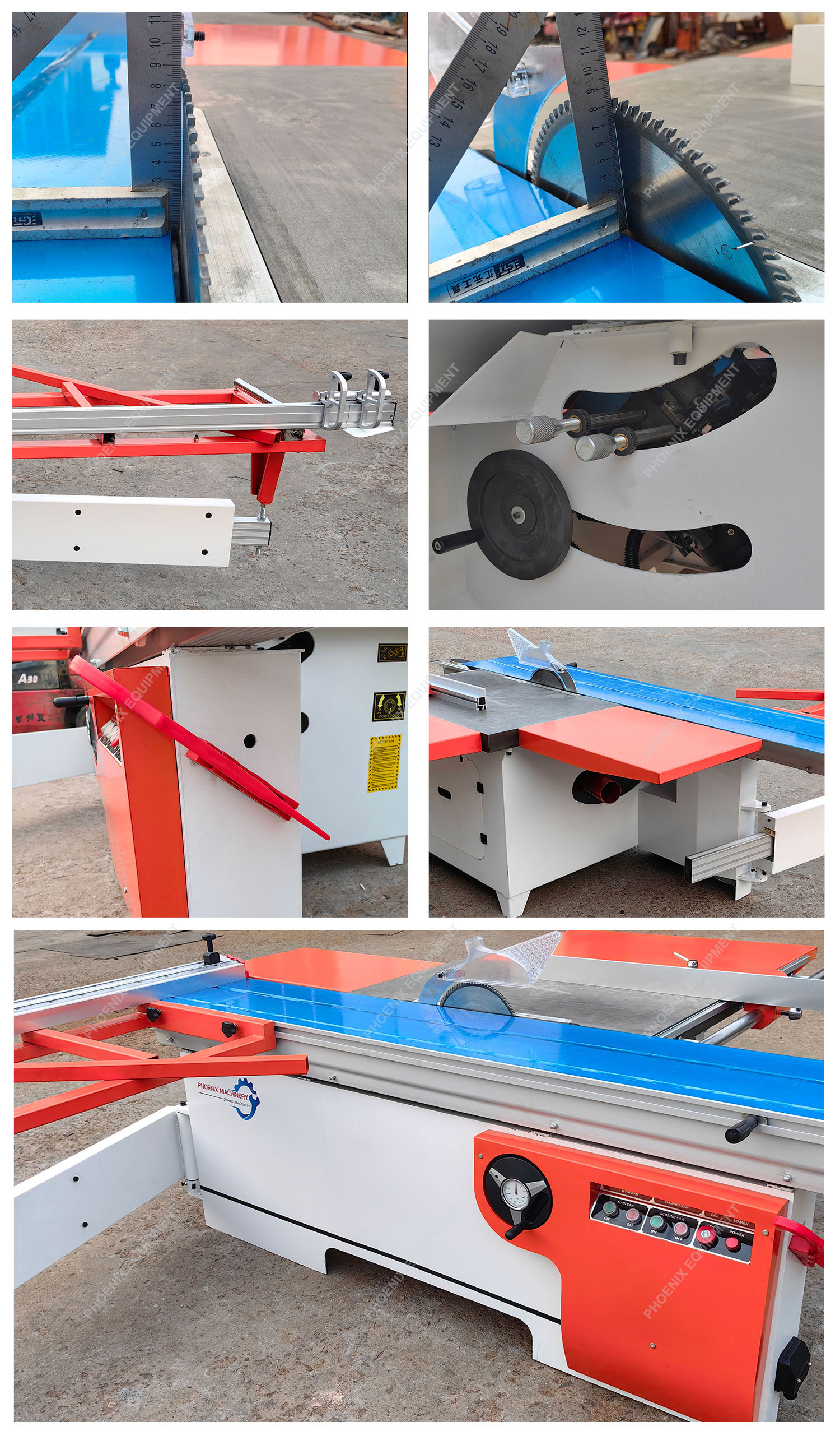2300mm Sliding Table Length High Precision Panel Saw for Woodworking Cutting PVC Board