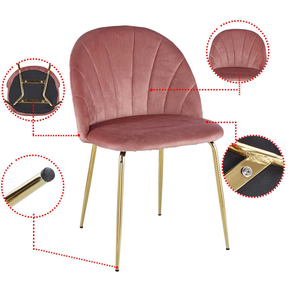 220lbs Capacity 2pc Pink Dining Chair Sets Radioactive Pattern Easy To Assemble